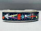 Native American Important One Of The Most Intricate Apache Turquoise Sterling Silver Bracelet-Nativo Arts