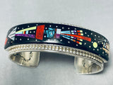 Native American Important One Of The Most Intricate Apache Turquoise Sterling Silver Bracelet-Nativo Arts
