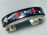 Native American Important One Of The Most Intricate Apache Turquoise Sterling Silver Bracelet-Nativo Arts