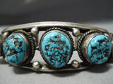 Native American Important Ramonda Turquoise Sterling Silver Nativer American Bracelet Old-Nativo Arts