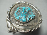 Native American Important Russ Mccullough Cherokee Turquoise Sterling Silver Bracelet-Nativo Arts