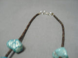 Native American Important Santo Domingo Turquoise Chunk Sterling Silver Necklace-Nativo Arts