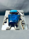 Native American Important Vintage Rye Whitegoat Navajo Turquoise Kachina Sterling Silver Ring-Nativo Arts