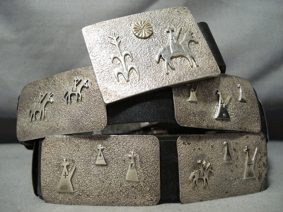 Native American Important Vintage Santo Domingo Gold Sterling Silver Concho Belt-Nativo Arts