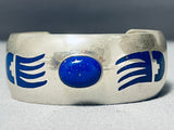 Native American Important Vintage Santo Domingo Lapis Joey Tenorio Sterling Silver Bracelet-Nativo Arts