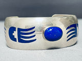 Native American Important Vintage Santo Domingo Lapis Joey Tenorio Sterling Silver Bracelet-Nativo Arts