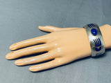 Native American Important Vintage Santo Domingo Lapis Joey Tenorio Sterling Silver Bracelet-Nativo Arts