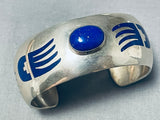 Native American Important Vintage Santo Domingo Lapis Joey Tenorio Sterling Silver Bracelet-Nativo Arts