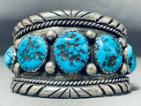 Native American Important Vintage Santo Domingo Turquoise Juan Garcia Sterling Silver Bracelet-Nativo Arts