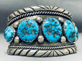 Native American Important Vintage Santo Domingo Turquoise Juan Garcia Sterling Silver Bracelet-Nativo Arts