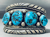 Native American Important Vintage Santo Domingo Turquoise Juan Garcia Sterling Silver Bracelet-Nativo Arts