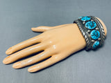 Native American Important Vintage Santo Domingo Turquoise Juan Garcia Sterling Silver Bracelet-Nativo Arts