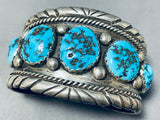 Native American Important Vintage Santo Domingo Turquoise Juan Garcia Sterling Silver Bracelet-Nativo Arts