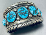Native American Important Vintage Santo Domingo Turquoise Juan Garcia Sterling Silver Bracelet-Nativo Arts