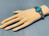 Native American Important Vintage Steve Arviso Turquoise Sterling Silver Bracelet-Nativo Arts