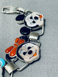 Native American Important Zuni Disney Turquoise Sterling Silver Sham Bracelet-Nativo Arts