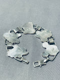 Native American Important Zuni Disney Turquoise Sterling Silver Sham Bracelet-Nativo Arts