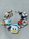 Native American Important Zuni Disney Turquoise Sterling Silver Sham Bracelet-Nativo Arts