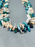 Native American Impressive Santo Domingo Turquoise Shell Sterling Silver Necklace-Nativo Arts