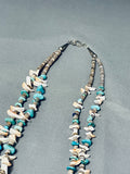 Native American Impressive Santo Domingo Turquoise Shell Sterling Silver Necklace-Nativo Arts