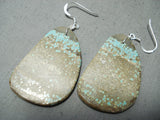 Native American Incredible Santo Domingo Royston Turquoise Sterling Silver Earrings-Nativo Arts