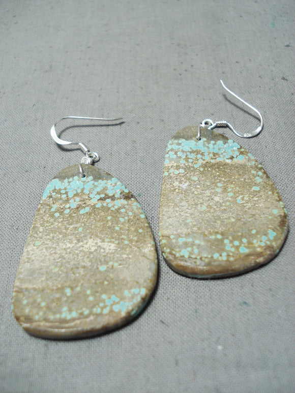 Native American Incredible Santo Domingo Royston Turquoise Sterling Silver Earrings-Nativo Arts