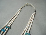 Native American Incredible Vintage Santo Domingo Turquoise Shell Necklace Old-Nativo Arts