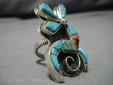 Native American Incredible Zuni Carico Lake Turquoise Sterling Silver Ring-Nativo Arts