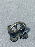 Native American Intricate Vintage Navajo Turquoise Butterfly Sterling Silver Ring Old-Nativo Arts