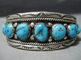 Native American Joe T Vintage Santo Domingo Kingman Turquoise Sterling Silver Bracelet-Nativo Arts