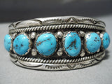 Native American Joe T Vintage Santo Domingo Kingman Turquoise Sterling Silver Bracelet-Nativo Arts