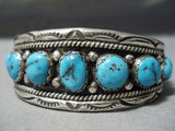 Native American Joe T Vintage Santo Domingo Kingman Turquoise Sterling Silver Bracelet-Nativo Arts