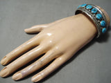 Native American Joe T Vintage Santo Domingo Kingman Turquoise Sterling Silver Bracelet-Nativo Arts