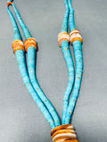 Native American Longer Graduating Turquoise Vintage Navajo Shell Necklace-Nativo Arts