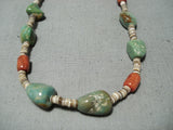 Native American Marvelous Santo Domingo Royston Turquoise Coral Heishi Necklace-Nativo Arts
