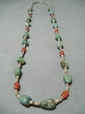 Native American Marvelous Santo Domingo Royston Turquoise Coral Heishi Necklace-Nativo Arts