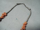 Native American Marvelous Vintage Santo Domingo Corals Sterling Silver Necklace-Nativo Arts