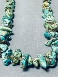Native American Marvelous Vintage Santo Domingo Turquoise Sterling Silver Necklace-Nativo Arts