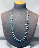 Native American Marvelous Vintage Santo Domingo Turquoise Sterling Silver Necklace-Nativo Arts