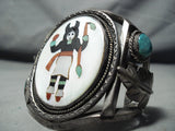 Native American Mongo Vintage Navajo Carico Lake Turquoise Sterling Silver Bracelet-Nativo Arts