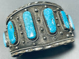 Native American Monster Museum Birds Eye Turquoise Sterling Silver Bracelet-Nativo Arts