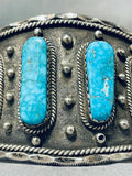 Native American Monster Museum Birds Eye Turquoise Sterling Silver Bracelet-Nativo Arts