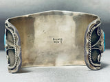 Native American Monster Museum Birds Eye Turquoise Sterling Silver Bracelet-Nativo Arts