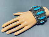 Native American Monster Museum Birds Eye Turquoise Sterling Silver Bracelet-Nativo Arts