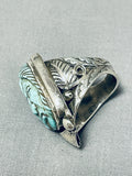 Native American Most Intricate Chief Turquoise Head Sterling Silver Ring-Nativo Arts
