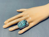Native American Most Intricate Chief Turquoise Head Sterling Silver Ring-Nativo Arts
