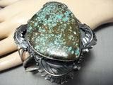 Native American Museum Vintage Intense Spiderweb Turquoise Sterling Silver Bracelet-Nativo Arts
