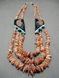 Native American One Of Best Vintage Santo Domingo Sterling Silver Parrot Turquoise Necklace-Nativo Arts