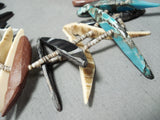 Native American One Of Finest Vintage Santo Domingo Turquoise Sterling Silver Fetish Necklace-Nativo Arts
