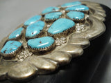 Native American One Of The Best Biggest Vintage Zuni Turquoise Sterling Silver Ketoh Bracelet-Nativo Arts